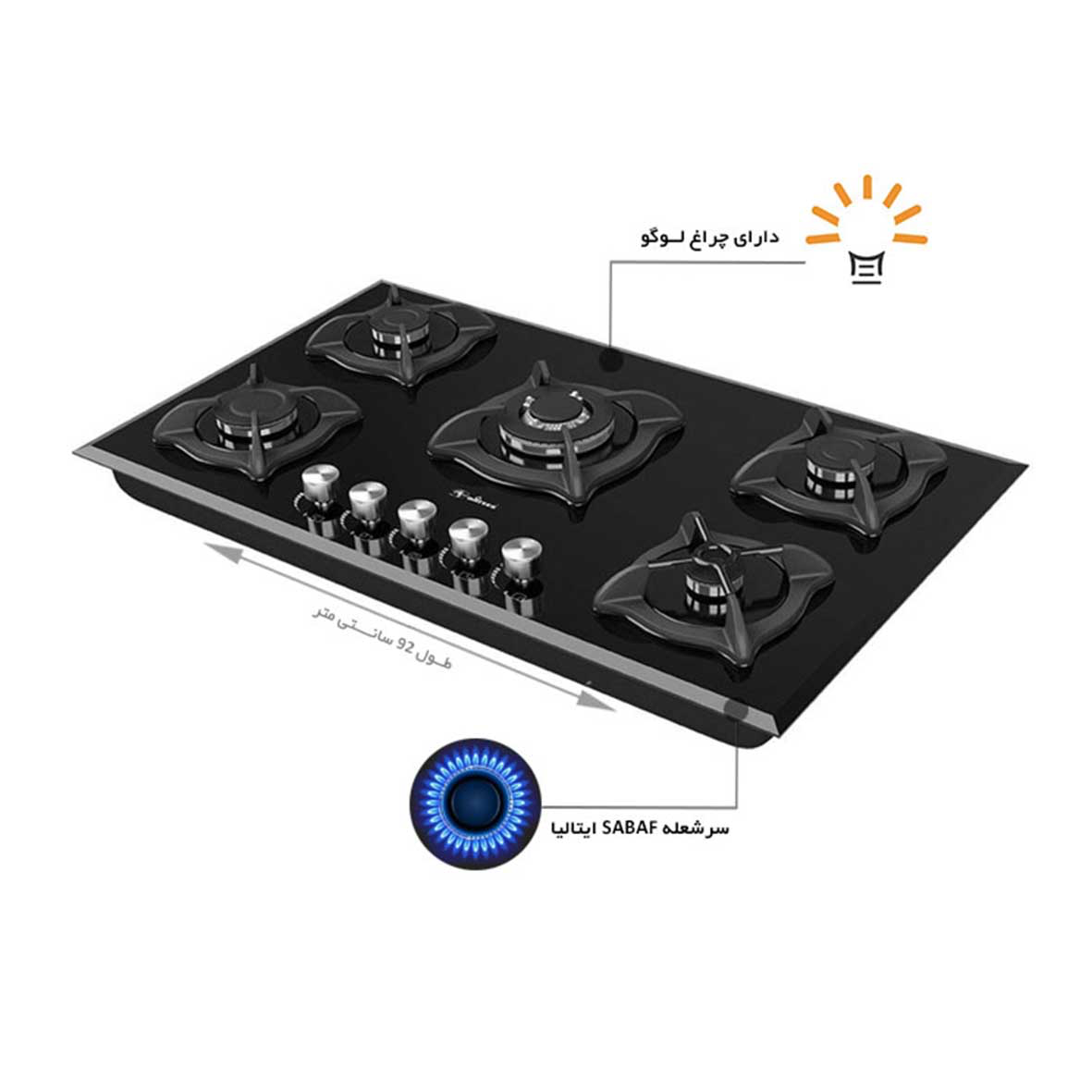 خرید اجاق گاز صفحه ای شیشه ای داتیس مدل dg-512